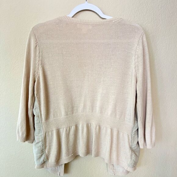 Coldwater Creek Linen Blend Open Front Cardigan Size Medium - Picture 5 of 7